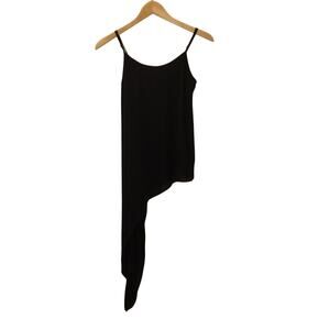 Haute Hippie black silk asymmetrical scoop neck Cami tank Top